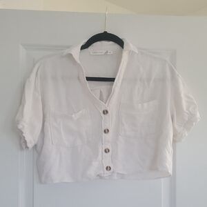 Altar'd State Ivory Button-Up Top